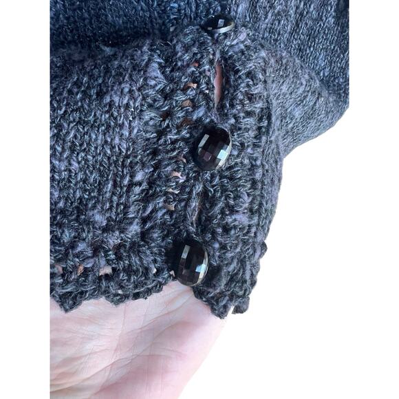 Hot Knots Engraved Buttons Crochet Flounce Sweater Lace Collar Size L/XL - Picture 6 of 11